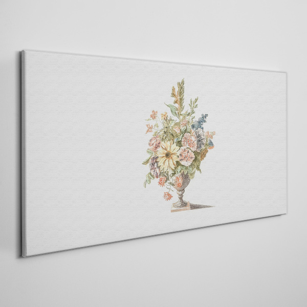 Canvas schilderij Bloemenboeket in een vaas