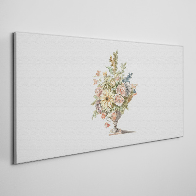 Canvas schilderij Bloemenboeket in een vaas