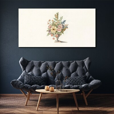 Canvas schilderij Bloemenboeket in een vaas