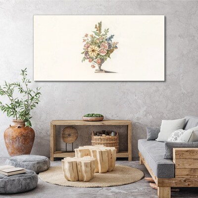 Canvas schilderij Bloemenboeket in een vaas