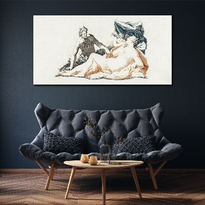 Schilderij op doek Mythologische scène met godheden