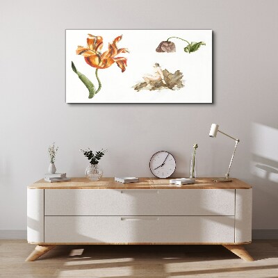 Canvas schilderij Bloemenmotieven in delicate tinten