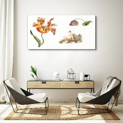 Canvas schilderij Bloemenmotieven in delicate tinten