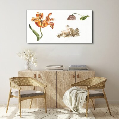 Canvas schilderij Bloemenmotieven in delicate tinten