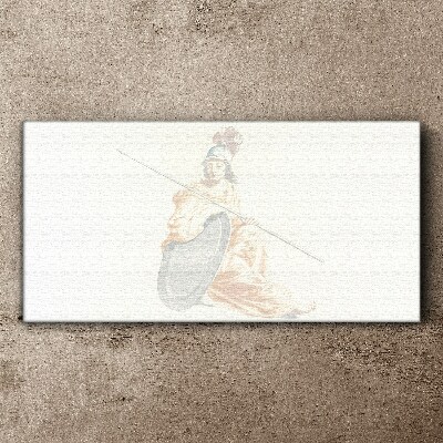 Foto op canvas Verdediger met schild en speer