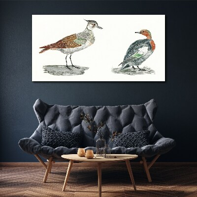 Schilderij op doek Vogels in de kleuren van de natuur