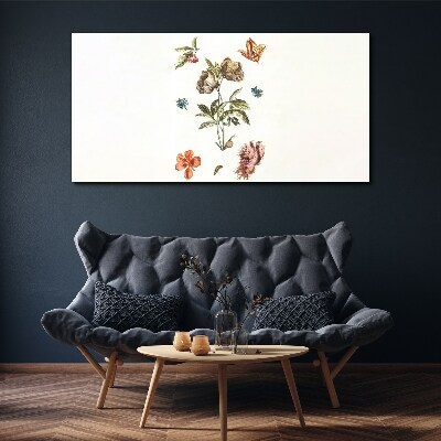 Schilderij op doek Bloemenmotieven in pasteltinten