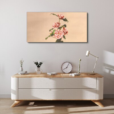 Schilderij op doek Bloemenmotief in delicate tinten