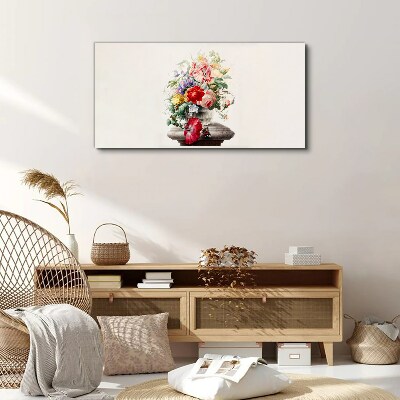 Canvas schilderij Bloemstuk in een vaas
