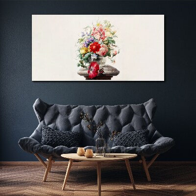 Canvas schilderij Bloemstuk in een vaas