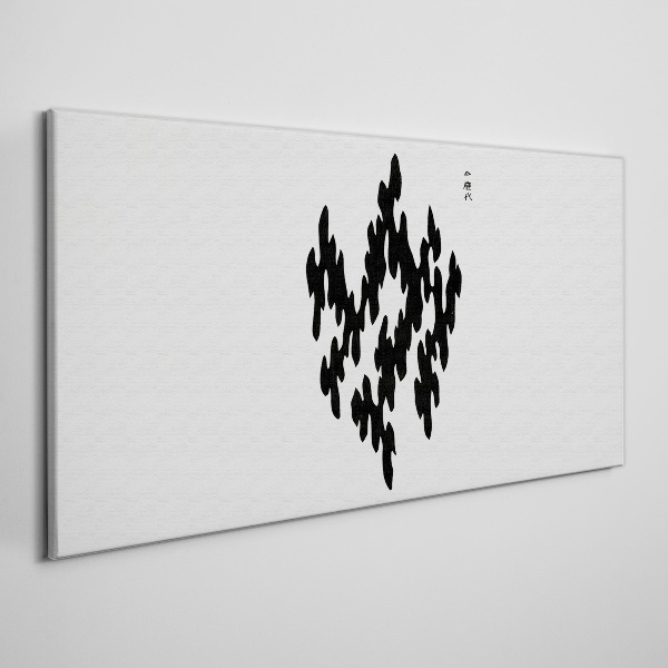 Schilderij op doek Zwarte figuren op een witte achtergrond