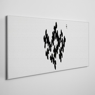 Schilderij op doek Zwarte figuren op een witte achtergrond