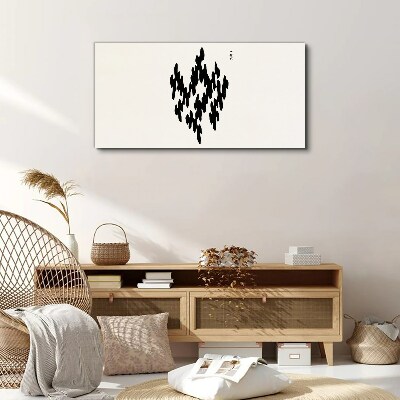 Schilderij op doek Zwarte figuren op een witte achtergrond