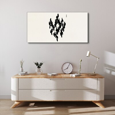 Schilderij op doek Zwarte figuren op een witte achtergrond