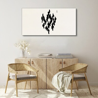 Schilderij op doek Zwarte figuren op een witte achtergrond