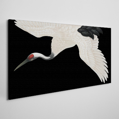 Canvas schilderij De elegantie van het witte kraanvogelsilhouet