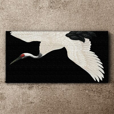 Canvas schilderij De elegantie van het witte kraanvogelsilhouet