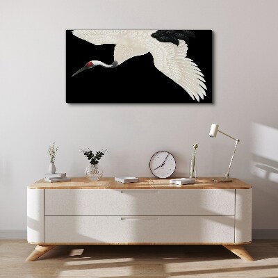 Canvas schilderij De elegantie van het witte kraanvogelsilhouet