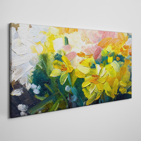 Schilderij op doek Lentebloemen in intense kleuren