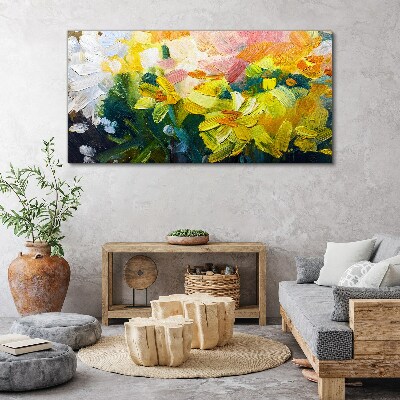 Schilderij op doek Lentebloemen in intense kleuren