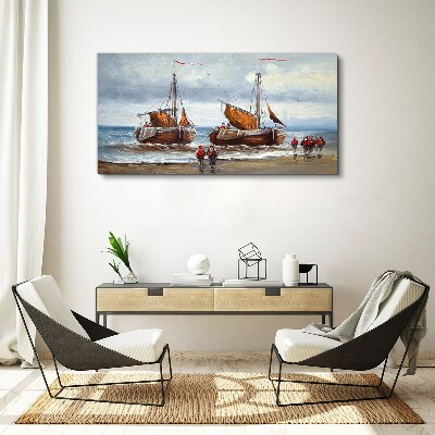 Foto op canvas Zeilen aan de horizon