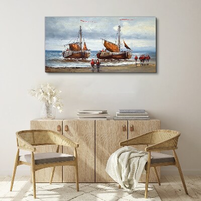 Foto op canvas Zeilen aan de horizon