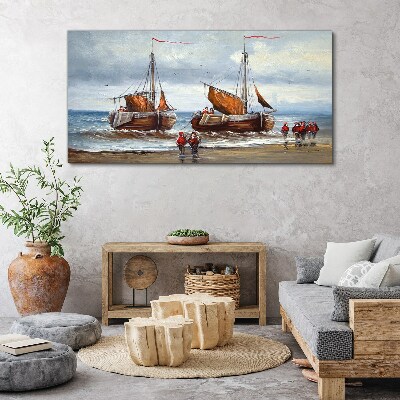 Foto op canvas Zeilen aan de horizon