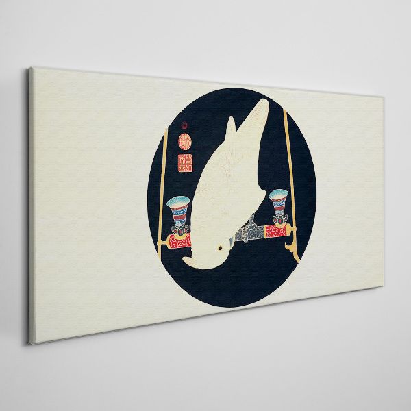 Schilderij op doek Visharmonie op een maanverlichte nacht