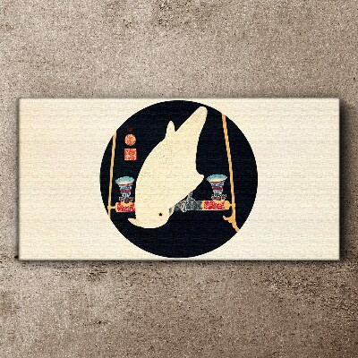 Schilderij op doek Visharmonie op een maanverlichte nacht