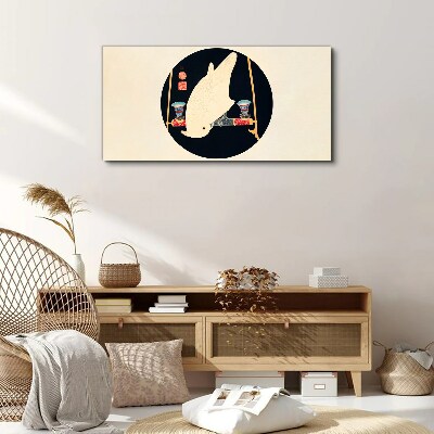 Schilderij op doek Visharmonie op een maanverlichte nacht