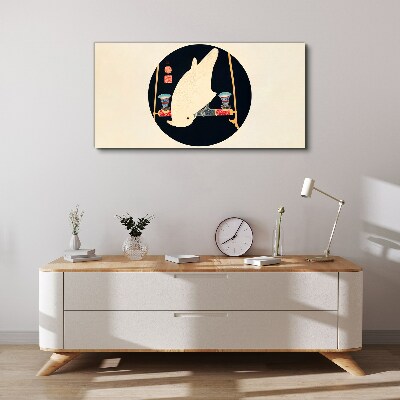 Schilderij op doek Visharmonie op een maanverlichte nacht