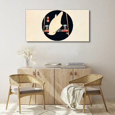 Schilderij op doek Visharmonie op een maanverlichte nacht