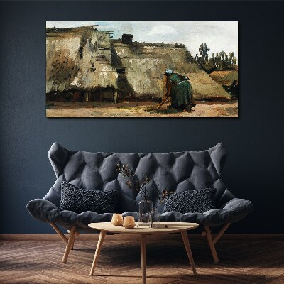 Schilderij op doek Werken in het veld