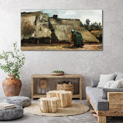 Schilderij op doek Werken in het veld