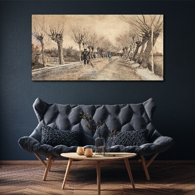 Foto op canvas Winterlandschap met bomen