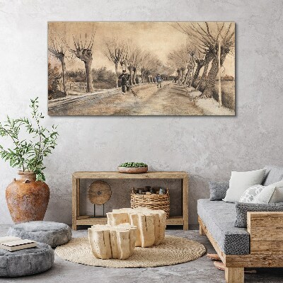Foto op canvas Winterlandschap met bomen