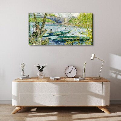 Foto op canvas Een vredig landschap aan het water