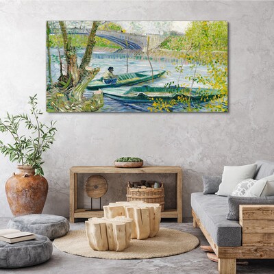Foto op canvas Een vredig landschap aan het water