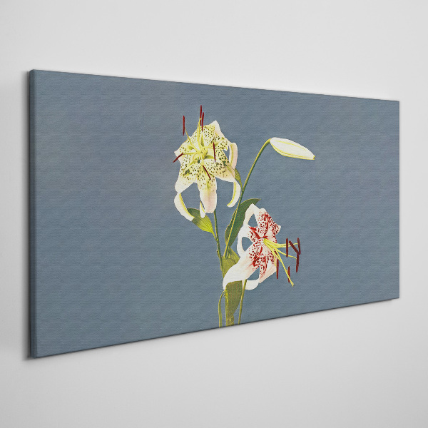 Foto op canvas Bloemen op een blauwe achtergrond