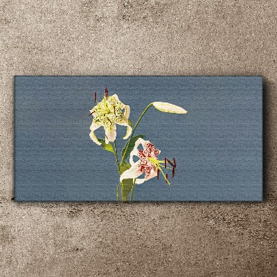 Foto op canvas Bloemen op een blauwe achtergrond