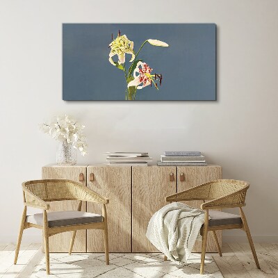 Foto op canvas Bloemen op een blauwe achtergrond