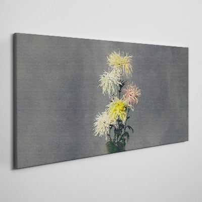 Canvas schilderij Bloemen op een grijze achtergrond