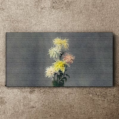 Canvas schilderij Bloemen op een grijze achtergrond