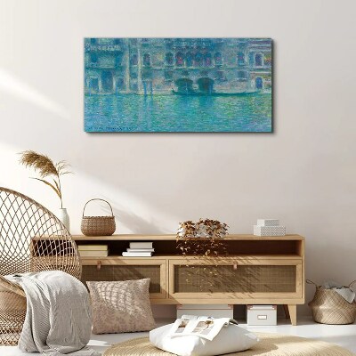 Schilderij op doek De lagune van Venetië in tinten blauw