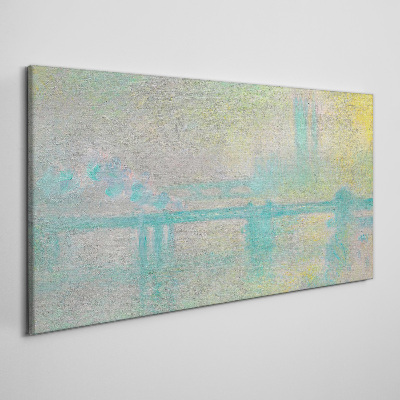 Foto op canvas Wintermorgen aan de rivier