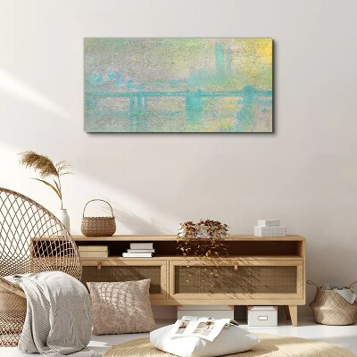 Foto op canvas Wintermorgen aan de rivier