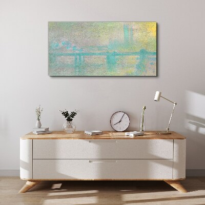 Foto op canvas Wintermorgen aan de rivier