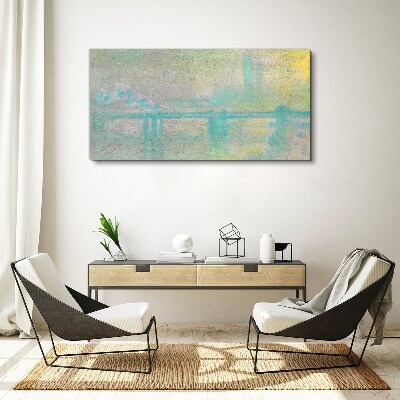 Foto op canvas Wintermorgen aan de rivier