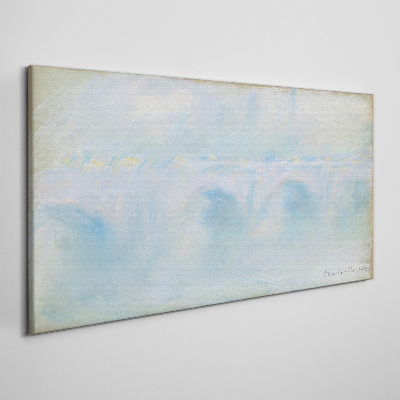 Canvas schilderij Brug in de mist