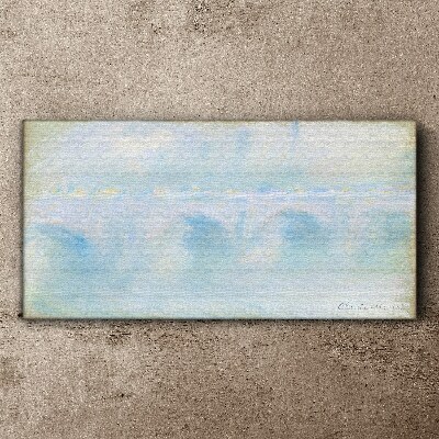 Canvas schilderij Brug in de mist